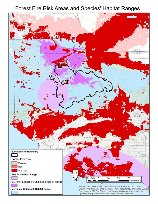 Forest Fire Risk Areas and Species Habitat Ranges