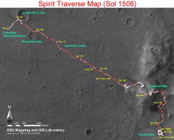 Spirit Rover Traverse Map