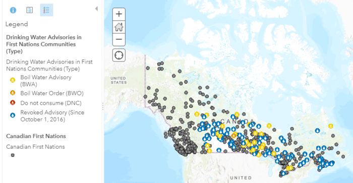 Preview of map displayed in storymap for the KNOwH2O application