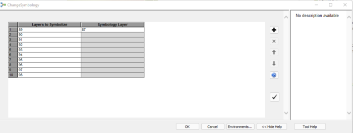 A screen capture of the module for copying symbology when it is executed, and prompting for input/output parameters.