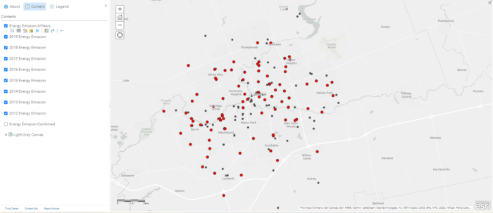 Mapping results of the spatial queries.